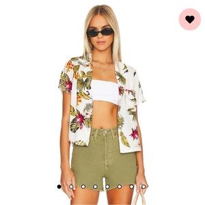 Floral white top